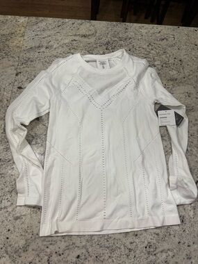Athleta White Long-Sleeve Performance Top